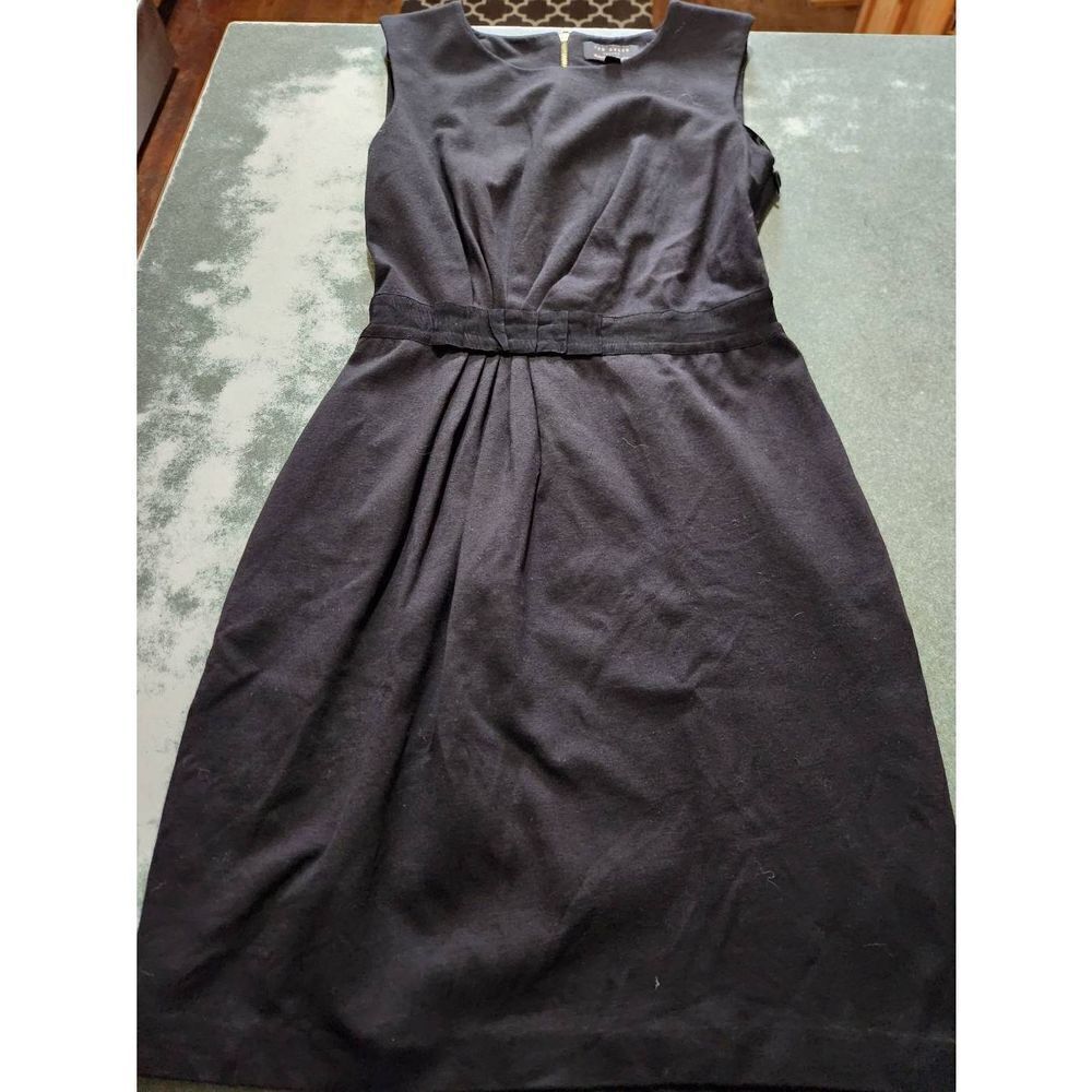 Ted Baker London Millee black Bow Waist Dress sz 2 (Small)